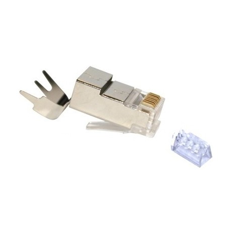 FE-HQ6A2-50PG / Conector RJ45 macho para cable FTP Cat. 6A (alta calidad 50µ) Keynet